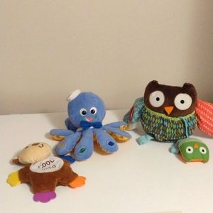 Set of 3 baby toys owl, koala, octopus